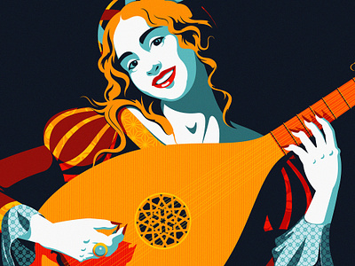 "The Lute Player" - Homage art adobe illustrator blue contrast daily art dutch masters dutch painting flat design frans hals homage illustration lute maid middle ages renaissance stylized the lute player tribute vector vector illustration woman