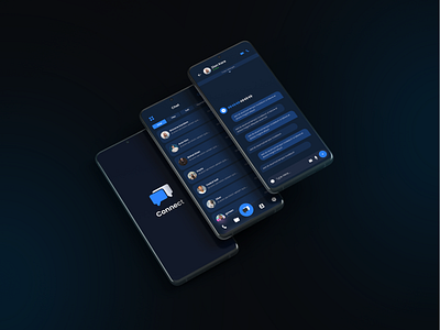 Connect - Messaging App branding chatting app dark theme design figma graphic design illustration landing page message mobile app ui uidesign uxui website