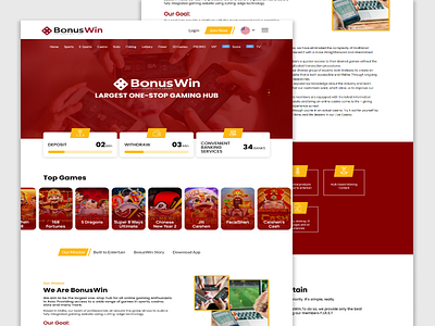 Bonus Win Website Design bet website design design gaming website design graphic design ui ui ux uiux designer user interface design ux web design website design