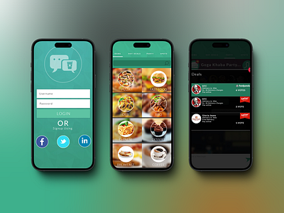 Social Food App - UI Design app graphic design logo ui ux