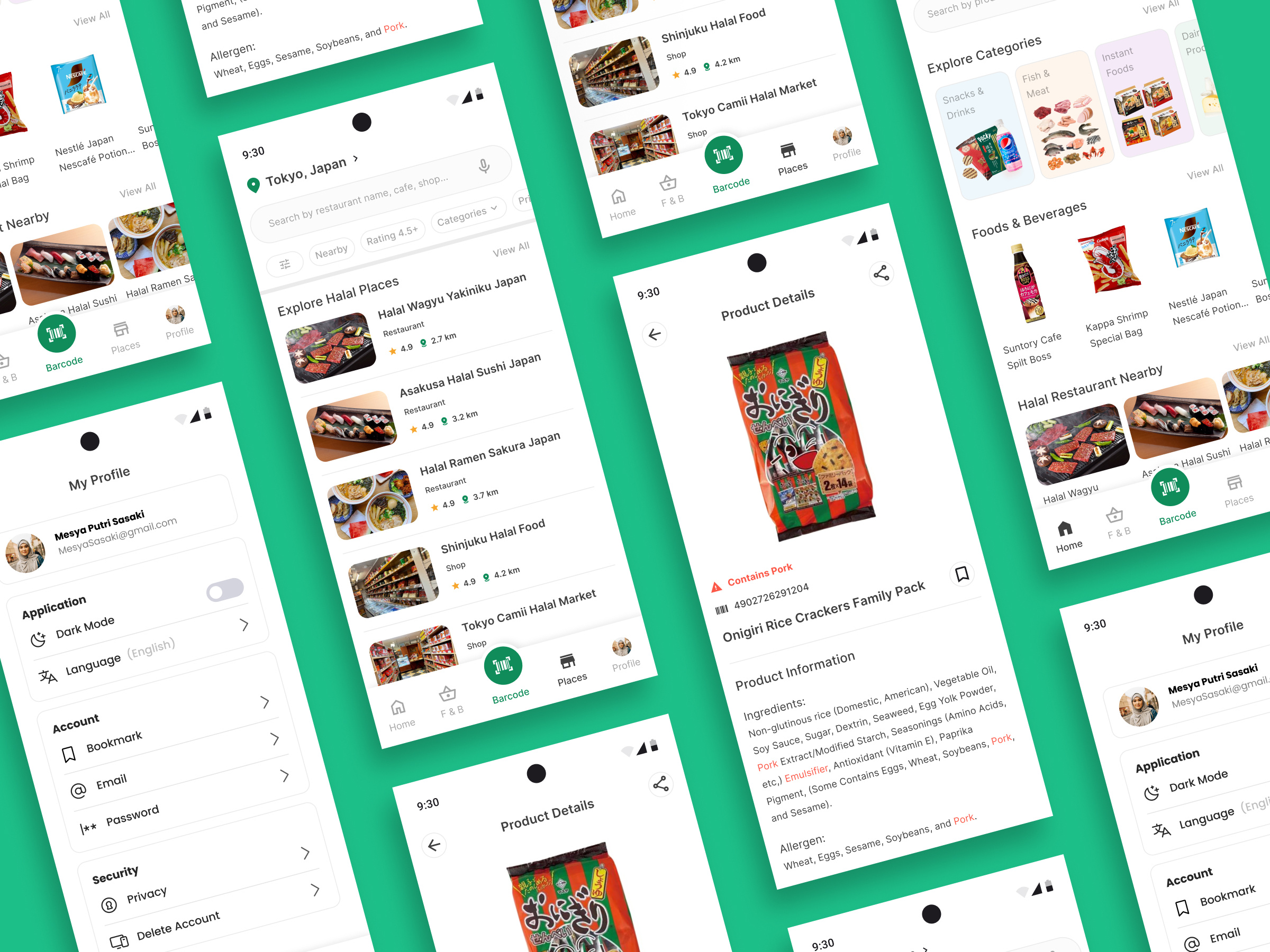 Halal Guide - Mobile App app app design application cafe design exploration dribbble figma groceries halal halal guide japan market muslim restaurant shop shopping ui ui design ux ux design