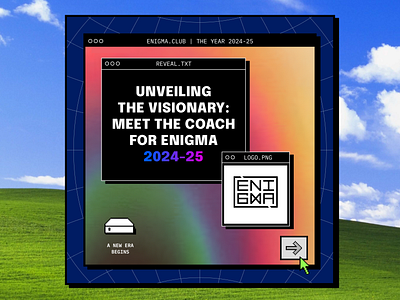 An Old-Fashioned, Windows-Inspired Reveal Poster creative design figma graphic design logo nostalgic post poster retro windows xp y2k