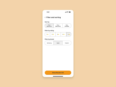 Filter and sorting page design design filter mobile app mobile app design product design sorting ui ui design ui ux user experience ux ux design