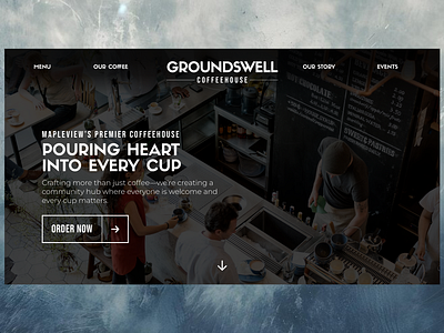 Groundswell Coffeehouse coffee coffee shop coffeehouse dark quality restaurant ui ui design web design