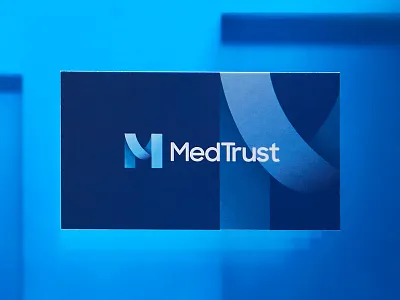 MedTrust Business Card (Back) arkansas art direction branding business card design hunter oden logo medical medicine ribbon transparency trust