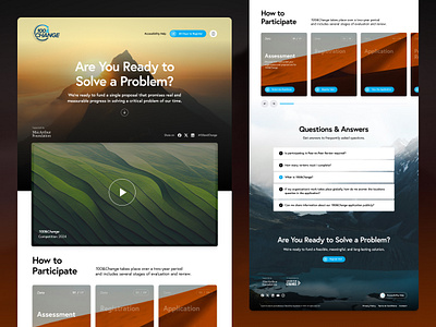 100&Change - Homepage challenge change clean foundation home modern modular mountain prize slider ui ui design user interface ux web design website