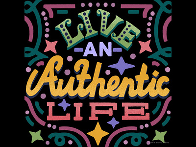 Live an Authentic Life handlettering lettering mindfulness positivity