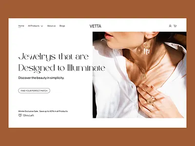 VETTA: E-com website clean design e com e com website figma figma design jewellary jewellary website simple ui ui design uiux ux web design website white design