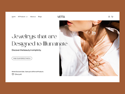 VETTA: E-com website clean design e com e com website figma figma design jewellary jewellary website simple ui ui design uiux ux web design website white design