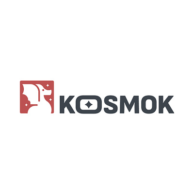 KOSMOK - space + dragon logo mark graphic design logo