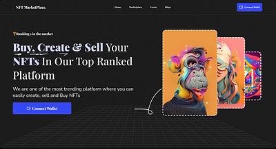 NFT Marketplace Landing page nft nft landing page nft market place nft website