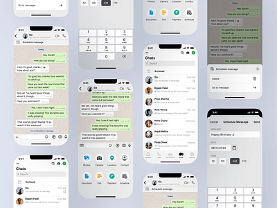 Scheduled messaging feature for WhatsApp app design iosapp ux uxcasestudy whastappfeature whatsapp