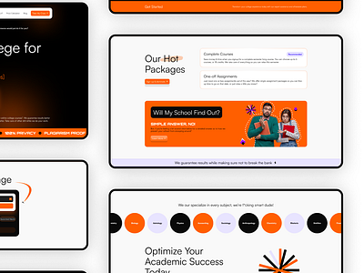 aPlusPass - Landing Page ascreations assignment college course dark education frototype hero section landing page learn management online orange semester subject subscribe test university web design website