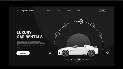 EgoRides: Luxury Car Rental service 3d animation car website design graphic design interaction design landing page design luxury cars motion graphics ui ux visual design web web design