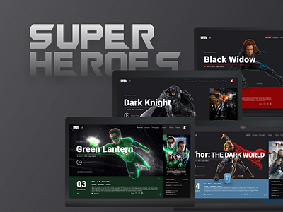 Superhero-themed hero section 3d animation design hero design hero section design landing page design motion graphics movie website design streaming site ui ux visual design web web design website design website landing