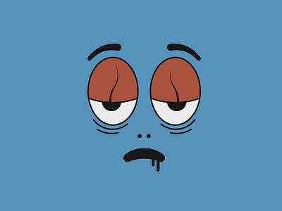 Where's my coffee? blue and brown brand branding cartoon face character character design coffee coffee bean coffee shop design drooling graphic design graphic designer illustration logo mascot morning person sleepy sleepy head tired