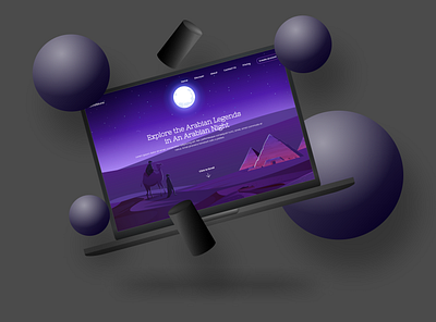 AstralMune: Fantasy-themed Arabian tours 3d animation arabian theme branding design fantasy themed website landing page motion graphics tourism website travel and tours ui ux visual design web web design website design