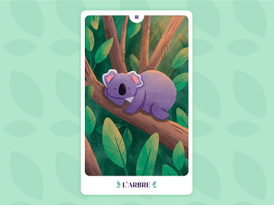 Our planet week 2024 - Prompt 3: Within the trees animal art australia card character design earth environment green illustration koala nature our planet week procreate tarot tarot card trees wildlife