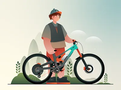 let's ride animation concept art design digital illustration digitalart illustration illustrator mtb ui vector website