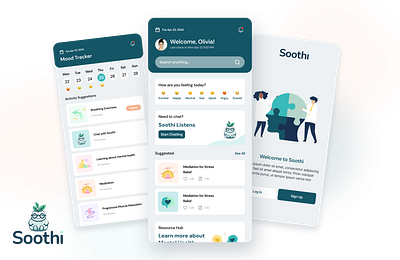 Soothi Mood Journal app design design figma mobile app ui ux