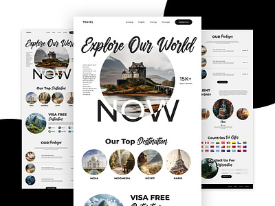 World Travel Landing Page branding design expoler figma graphic design illustration landing page travel uidesign uxui website