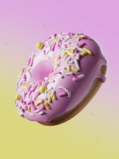 3D Animated Model of a Spinning Donut 3d animation branding ui