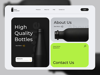 Aqua Container auqa bottle bento bento box branding design figma graphic design illustration landing page uidesign uxui website