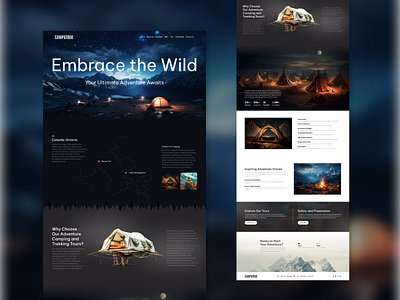 Camp & Trek branding camping design figma graphic design illustration landing page tent trek trekking ui uidesign uxui website