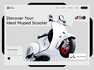 Classic Scooter Landing Page branding figma graphic design illustration landing page scooter ui uidesign ux ux ui uxui website