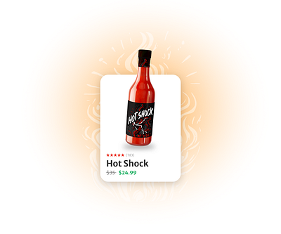 Hot Shock - Ecommerce Product Card card concept ecommerce hot shock label product sauce shop