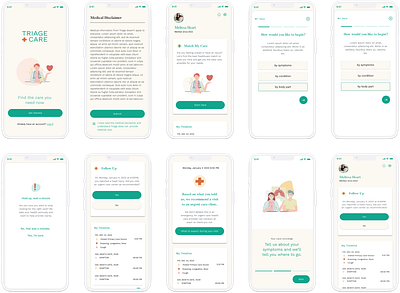 Triage Care+ healthcare prototype ui ux