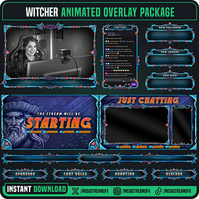 Witcher Stream Overlay Package withcer alerts