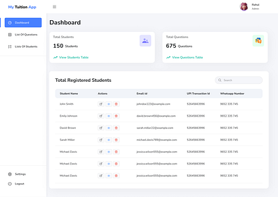 UI Dashboard Screen ui