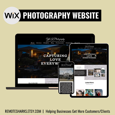 WIX Photography Template, Photography Website Template wix website design templates