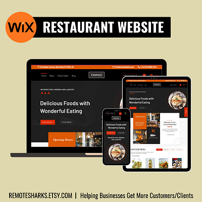 WIX Restaurant Website Template, Restaurant Website Theme wix website design template