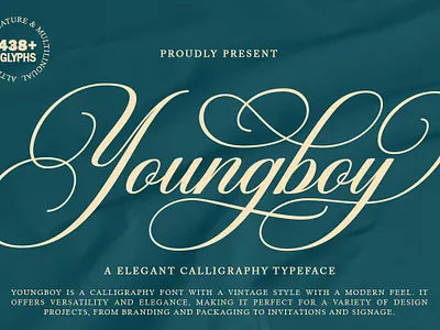 Youngboy beautiful book branding calligraphy cards classic design elegant fashion font invitation logo modern vintage wedding