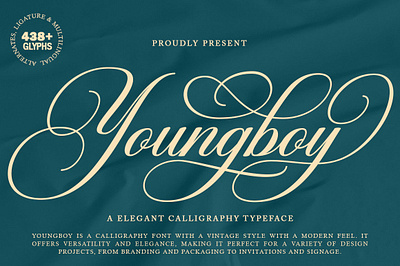 Youngboy beautiful book branding calligraphy cards classic design elegant fashion font invitation logo modern vintage wedding