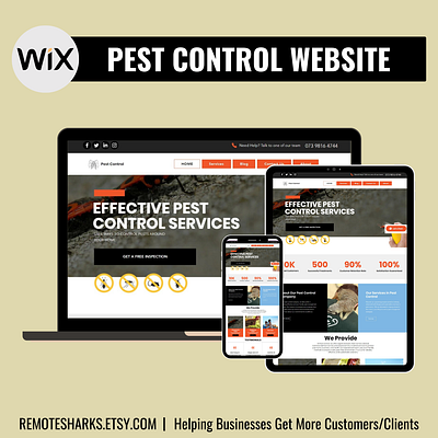 WIX Pest Control Website Design, Pest Control Website Template wix website design template