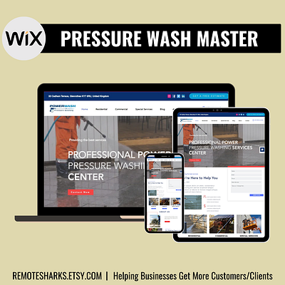 WIX Power & Pressure Washing Website Design Template wix website design template