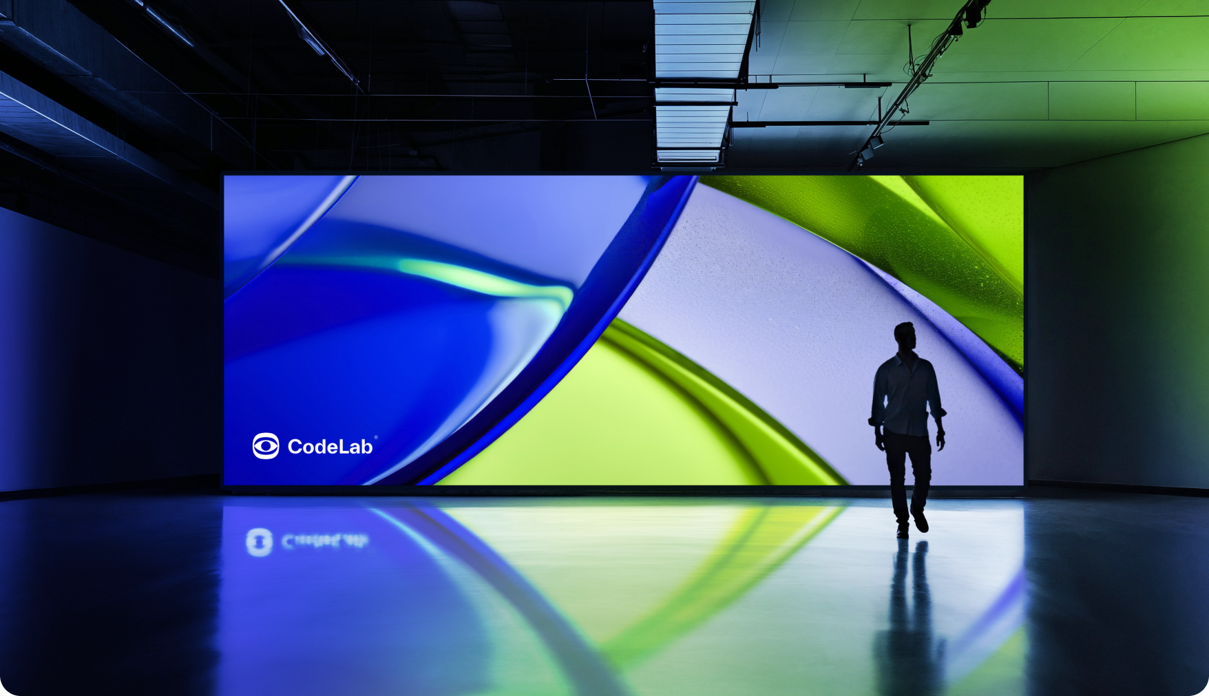 Branding Excellence for CodeLab Development Agency 2d banner blue branding collage creative creedz design desktop green illustration led light logo monitor post social ui