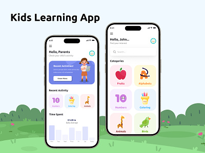 Kids Learning App | Kids Education App UI app design daily ui daily ui challenge dailyui design e learning app education education app kids kids app kids learning app mobile app ui ui design ui ux