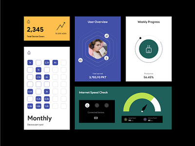 Internet Earn Card components cool colors creative elements design system modern ui ui widgets