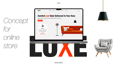 Luxe Online Sofa Store animation home page landing page online store redesign sofa store ui ui design ui ux web design website