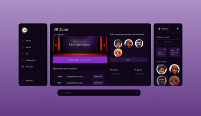 Zee 5 Dashboard - TV and VR UI arvr ui challenge dashboard design interaction design streaming services tv ui vr