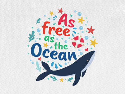 As free as the ocean free design resource free design resources free font freebie freebies illustration typography