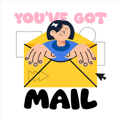 You've got mail adobe illustrator banner cartoon character character design flat character flat design illustration illustrator mail trendy vector vector illustration