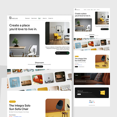 Portland Furniture Landing Page figma product design ui ux web