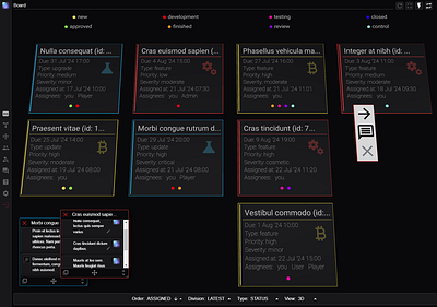 "Targets". Dashboard. Status view screenshot.