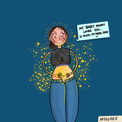 Pregnancy A Beautiful Journey- Freelance Illustration cartoon digital art freelanceillustration freelancing illustration motherhood open commissions positivity pregnancy procreate