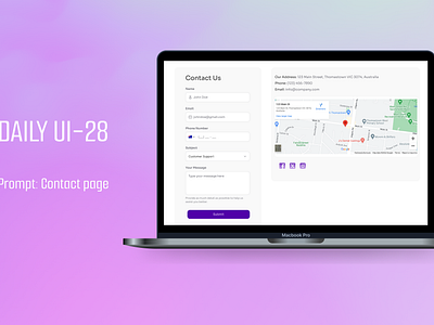 Daily UI-028-Contact page daily ui challenge ui ui design